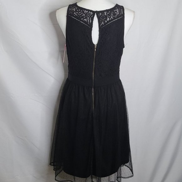 ❗LAST CHANCE❗Xhilaration Black Lace Mesh Sleeveless Dress - Picture 2 of 7
